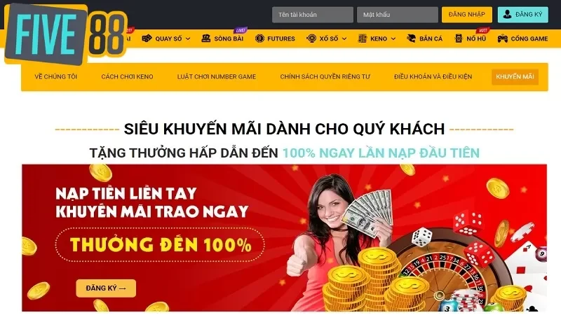 Khuyến Mãi 100% Giá Trị Nạp Lần Đầu