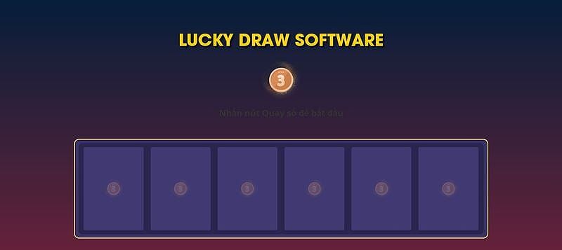 Giao diện phần mềm Lucky Draw, chuyên dụng cho việc quay số trúng thưởng.