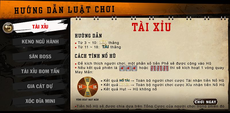 Thông tin liên quan đến Tài Xỉu